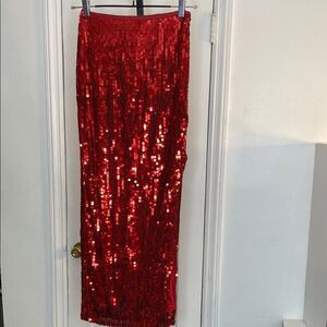 Red Sequin Skirt